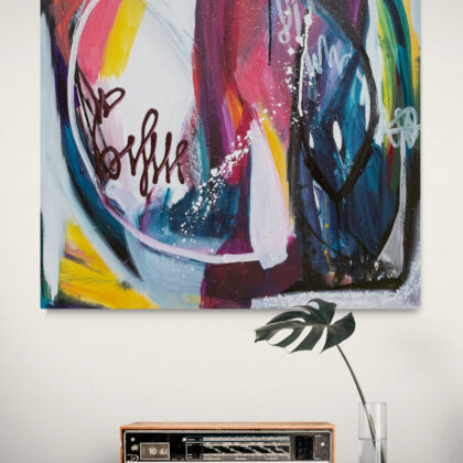 The Girl with the Rainbow Hair - Original 24"x24"