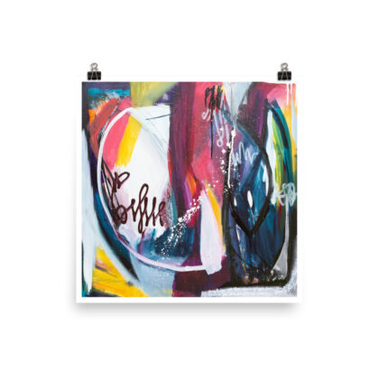 The Girl with the Rainbow Hair – poster style Fine Art Print